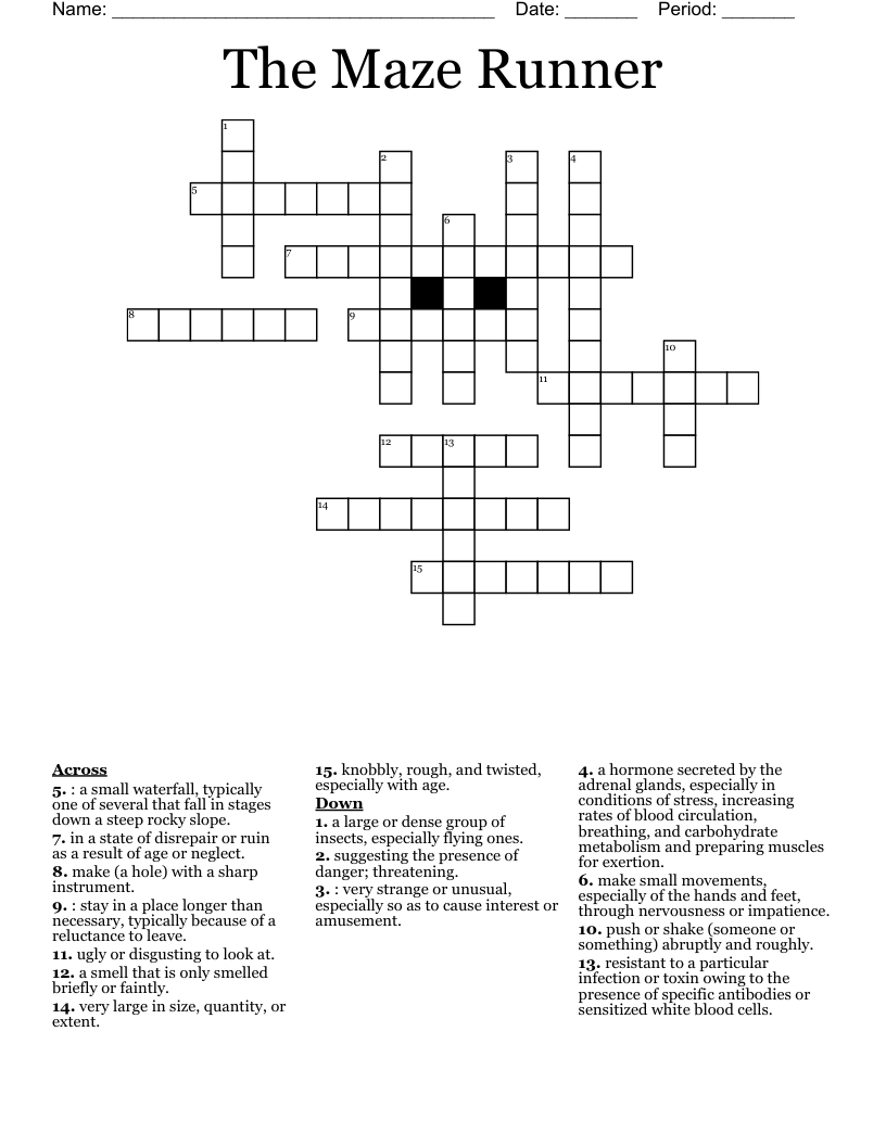 The Maze Runner Crossword