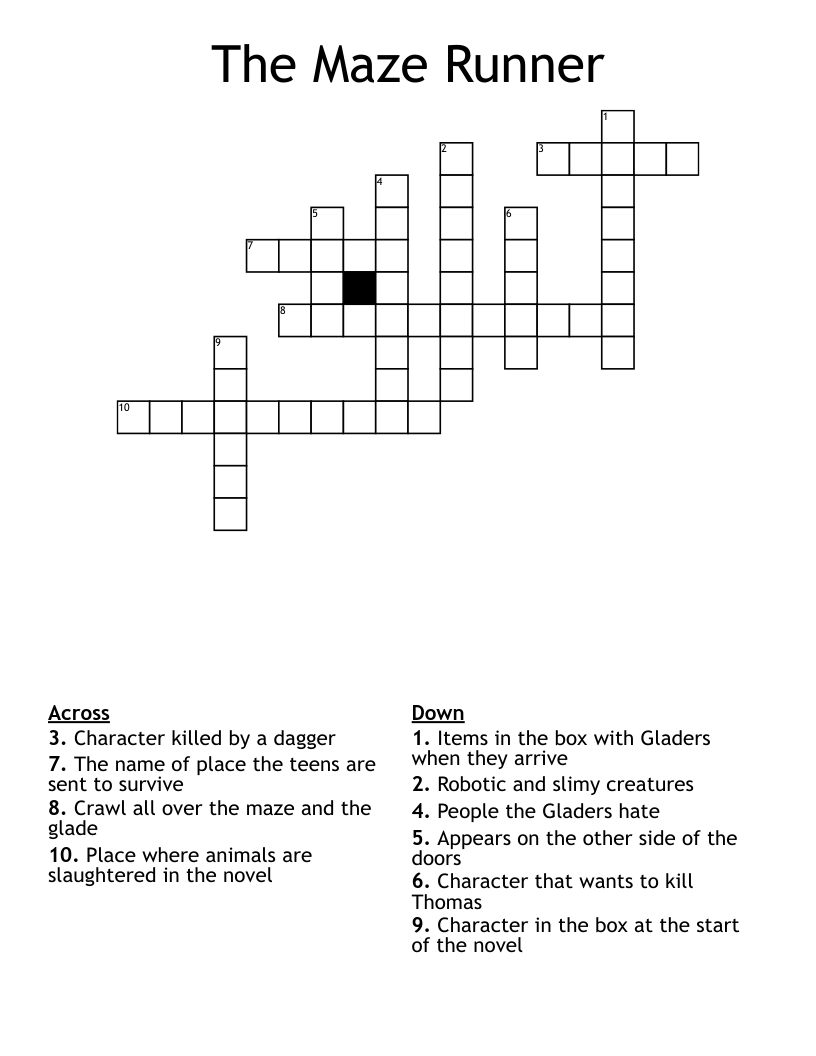 The Maze Runner Crossword