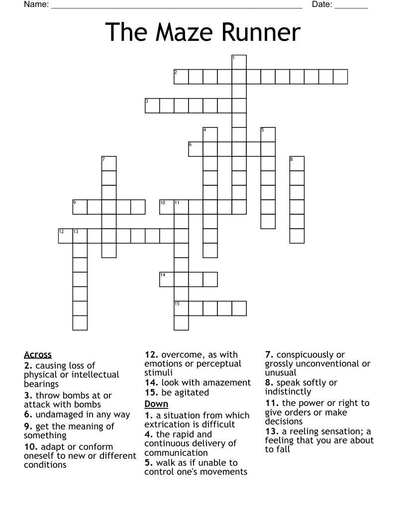 The Maze Runner Crossword
