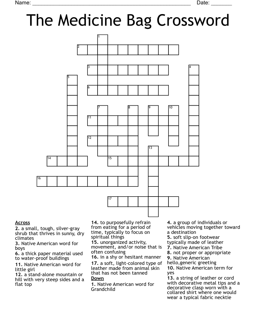 The Medicine Bag Crossword