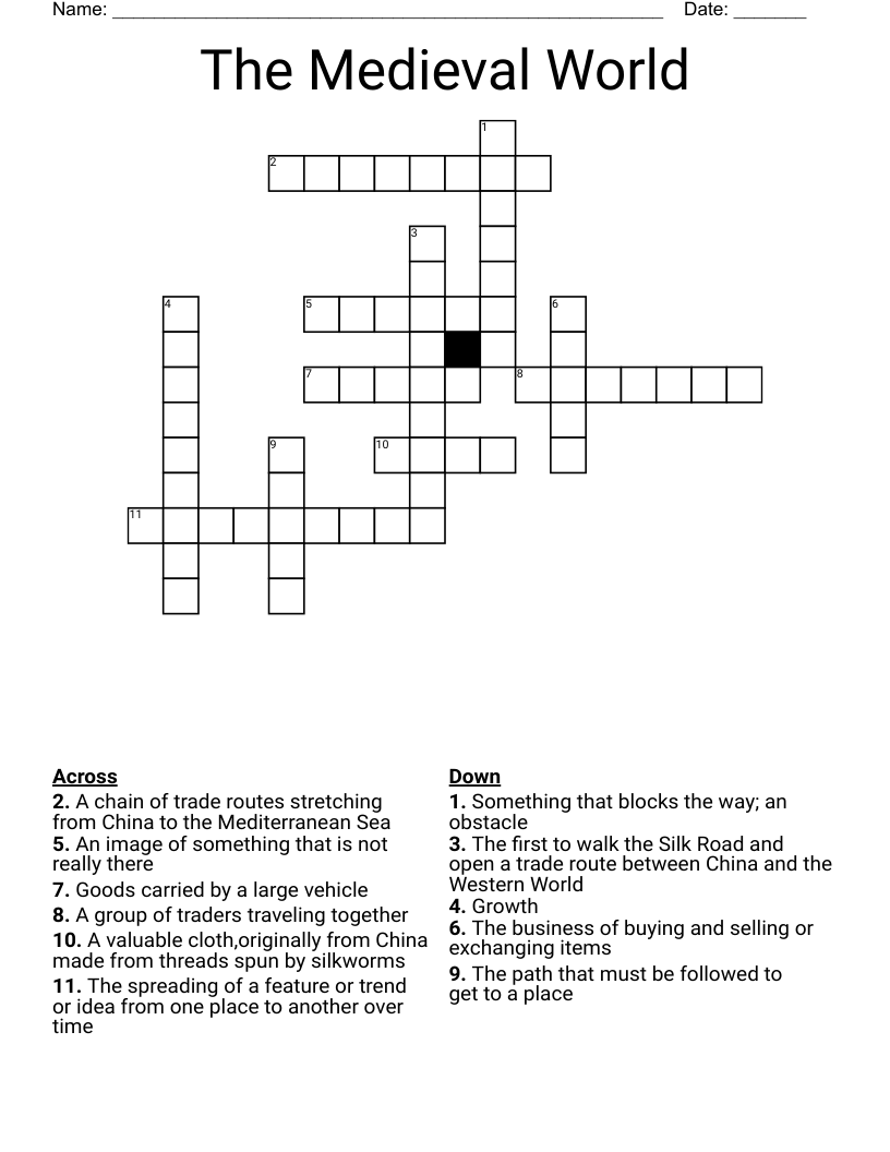 The Medieval World Crossword