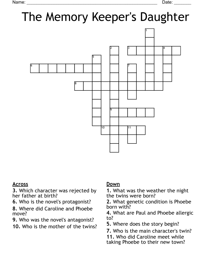 The Memory Keeper's Daughter Crossword