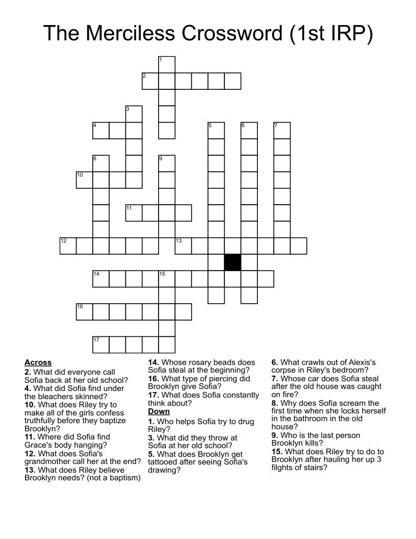 The Merciless Crossword (1st IRP)