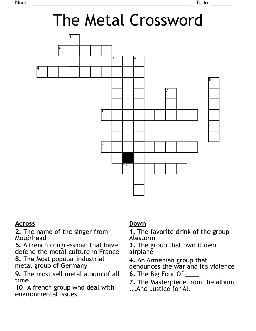 The Metal Crossword