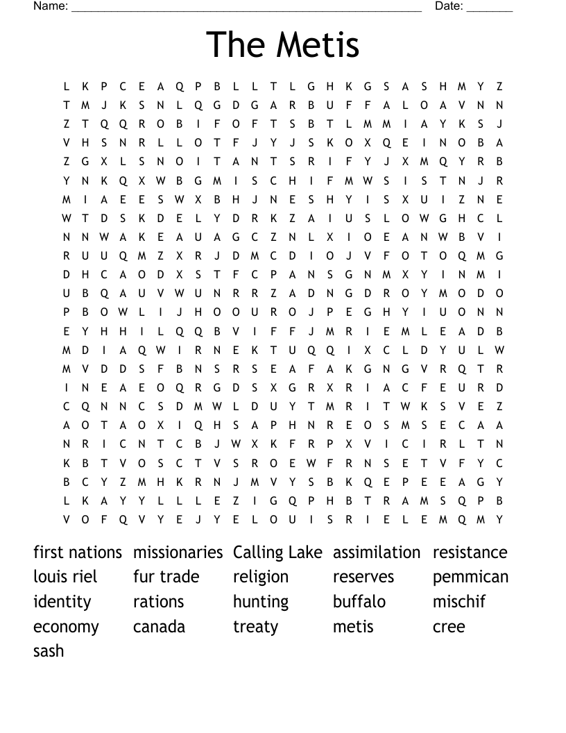 The Metis Word Search