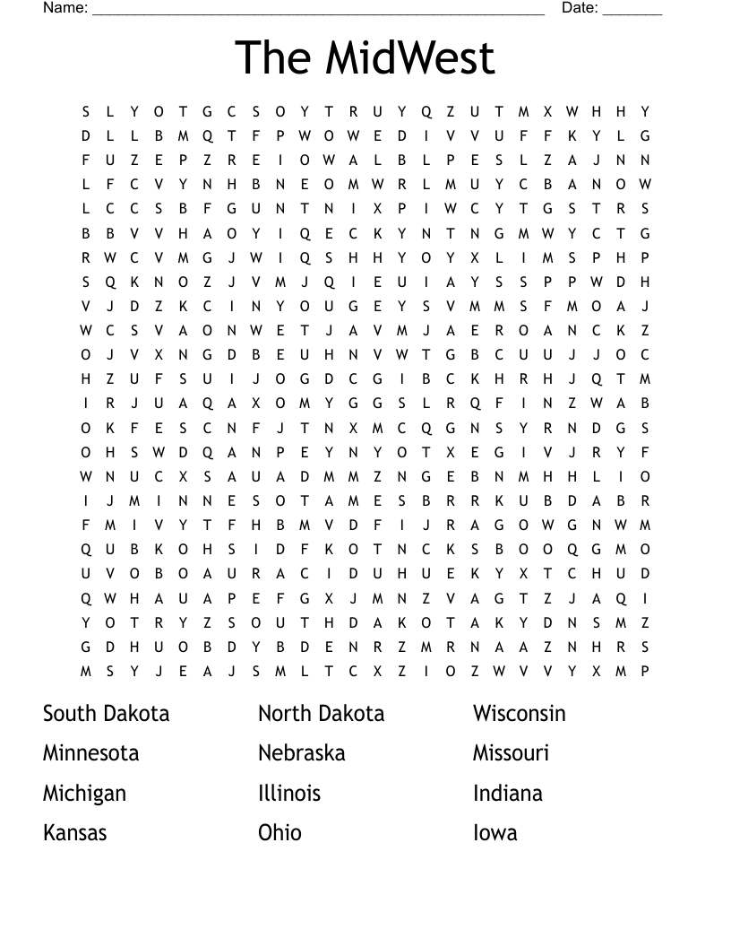 The MidWest Word Search
