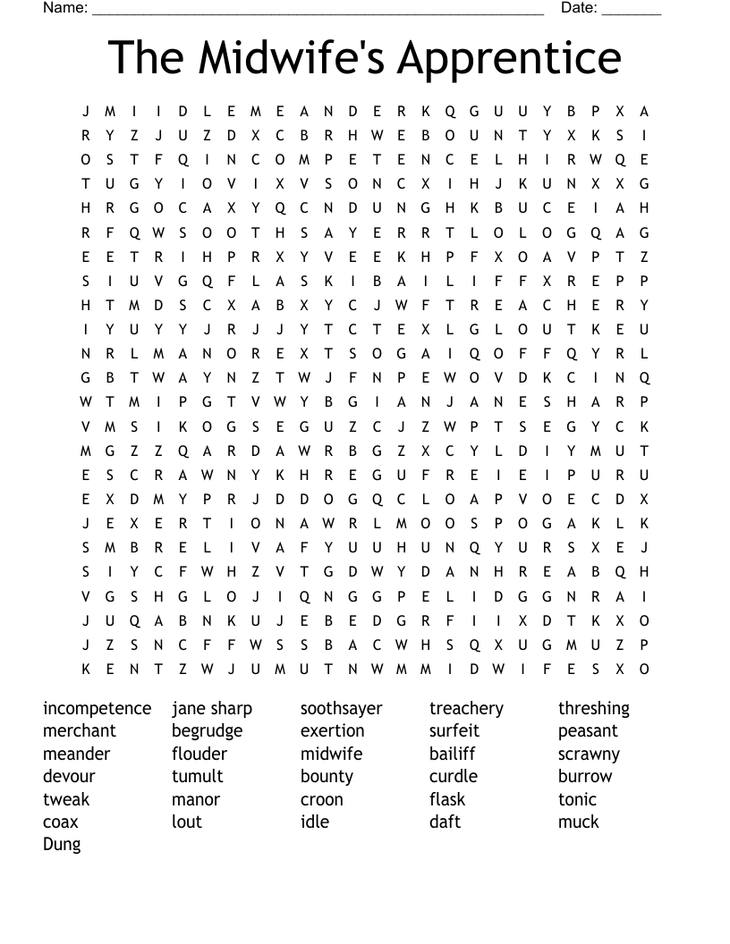The Midwife's Apprentice Word Search