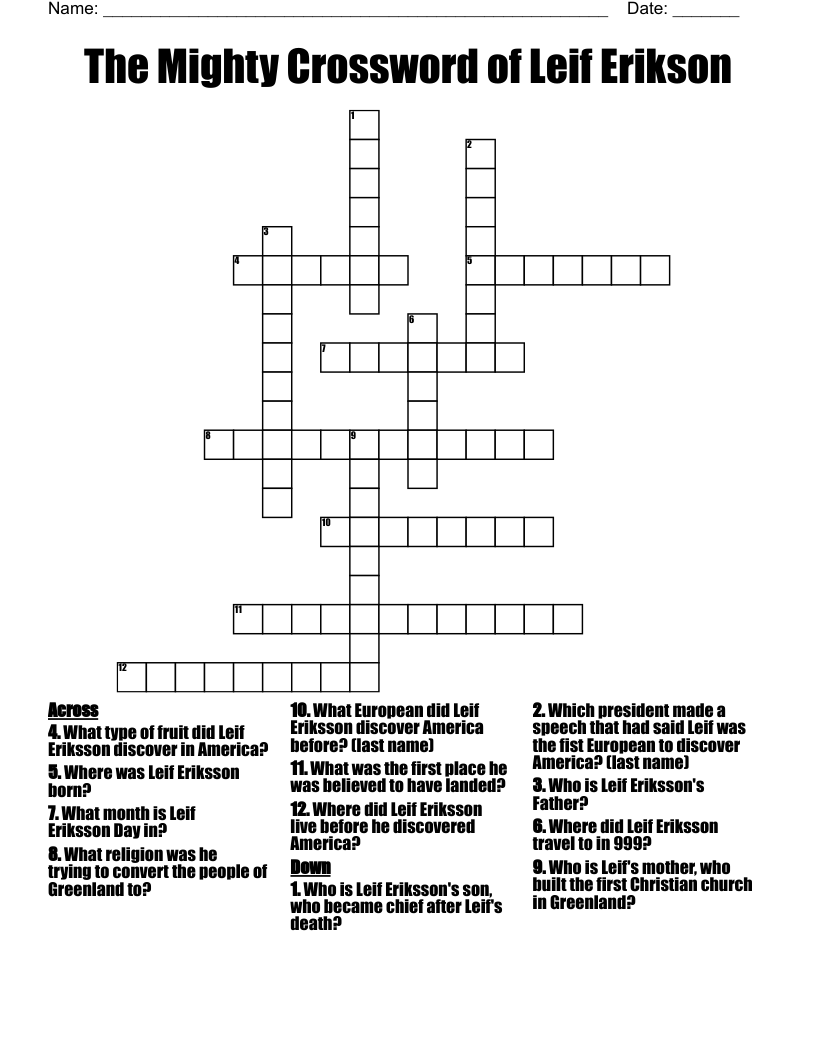 The Mighty Crossword of Leif Erikson