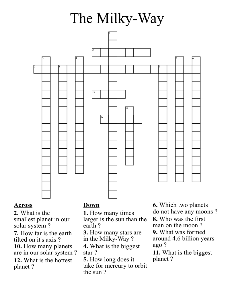 The Milky-Way Crossword