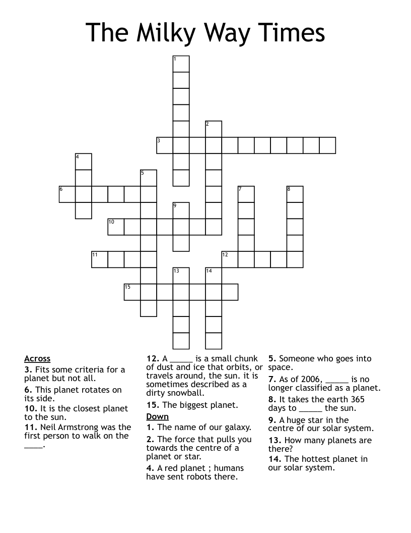 The Milky Way Times Crossword