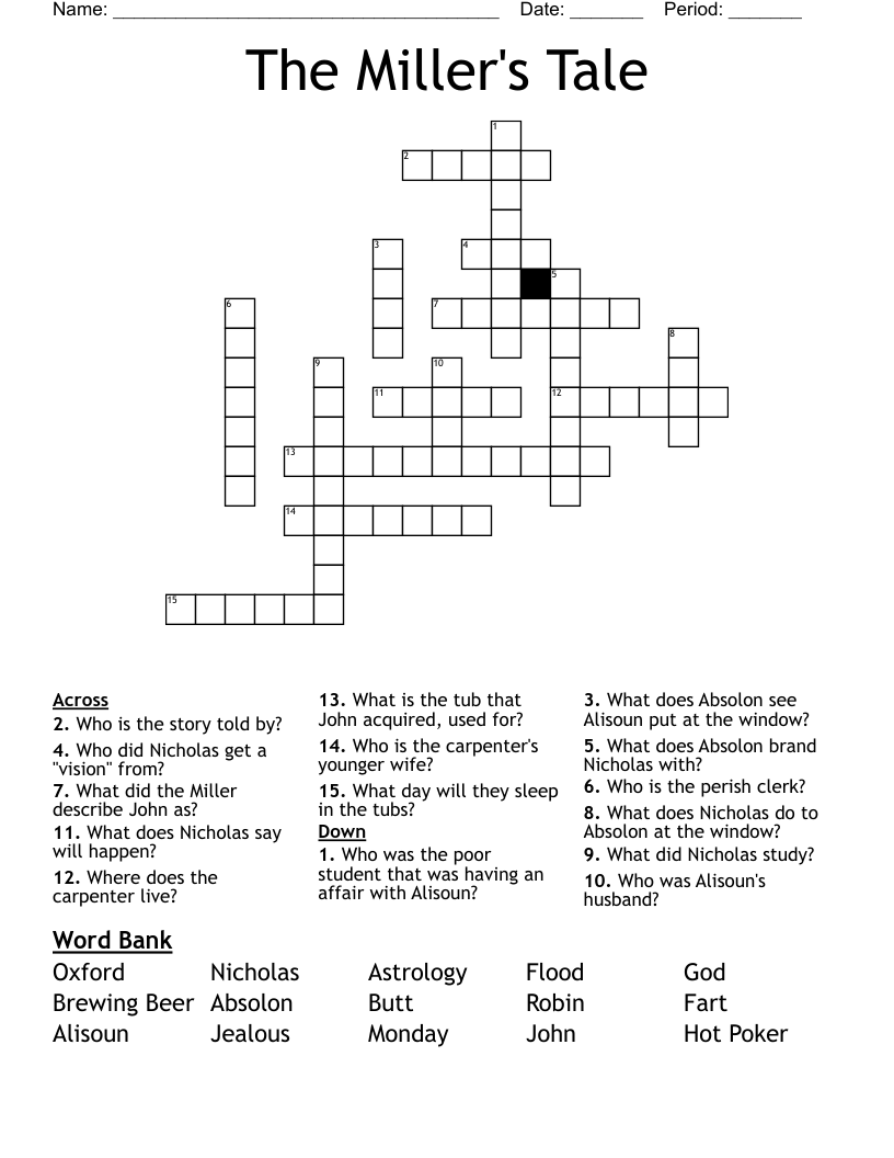 The Miller's Tale  Crossword