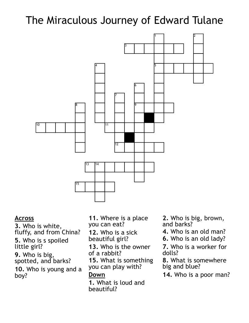 The Miraculous Journey of Edward Tulane Crossword