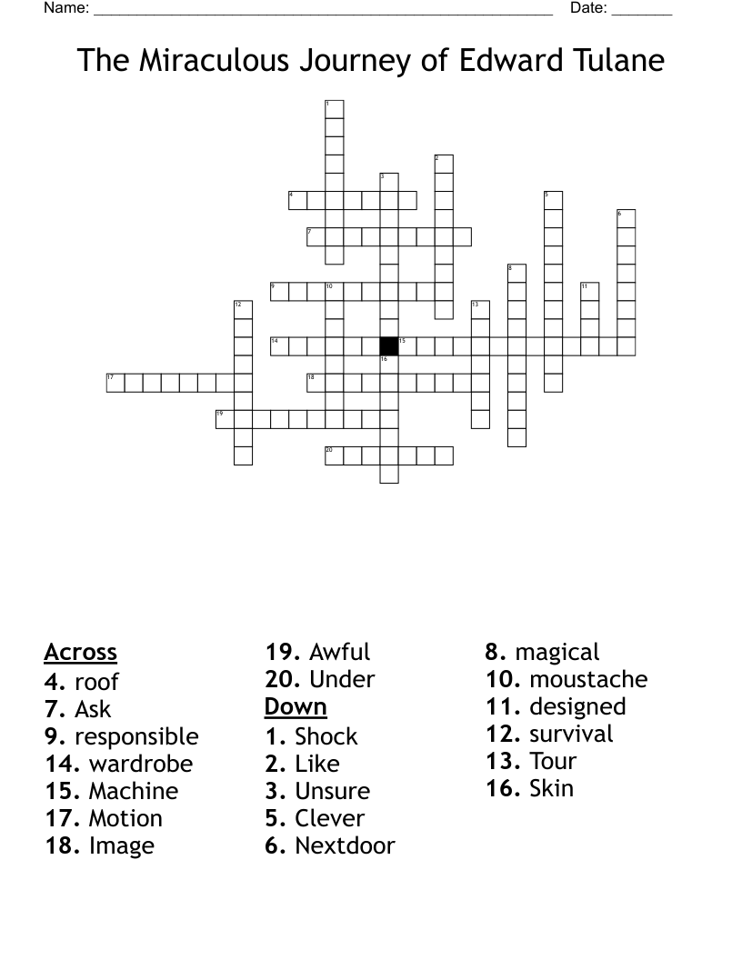The Miraculous Journey of Edward Tulane Crossword