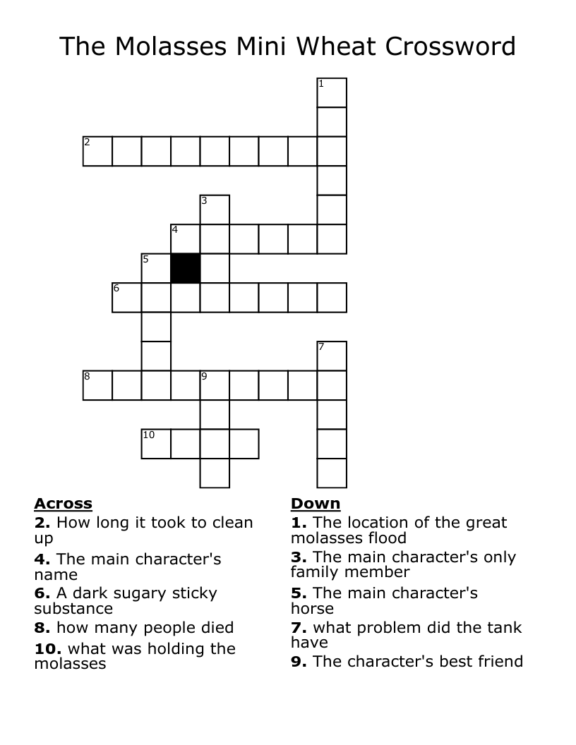 The Molasses Mini Wheat Crossword