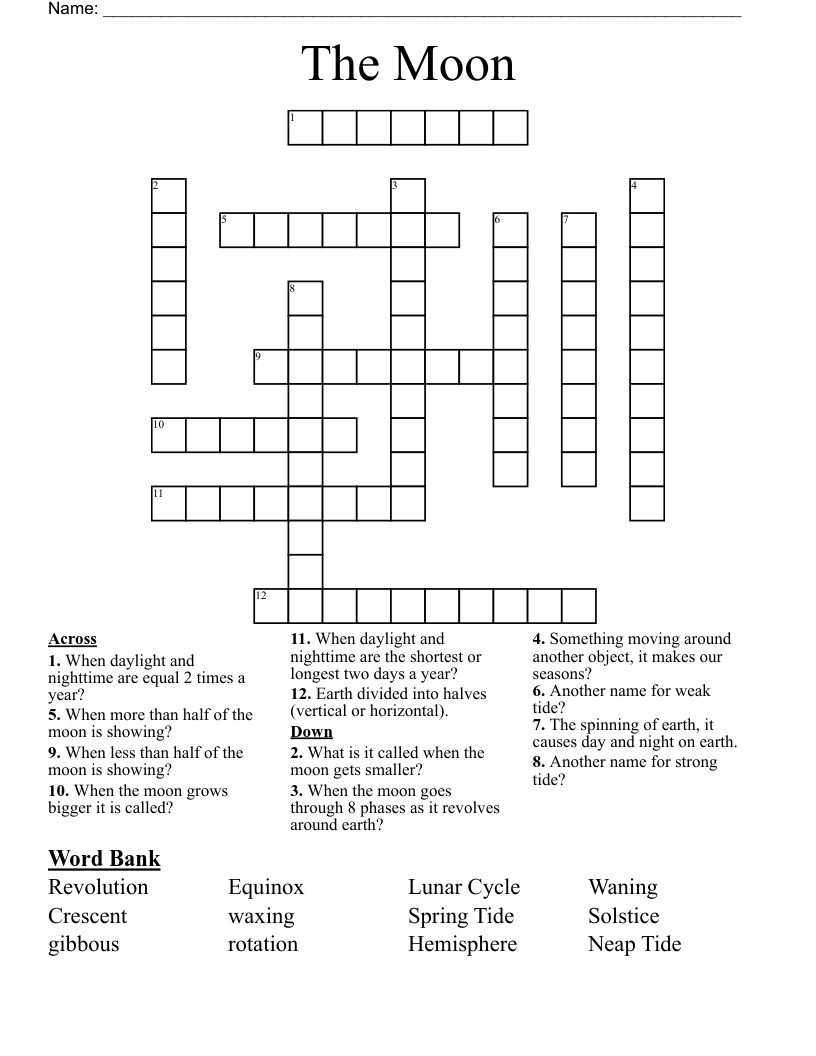 The Moon Crossword