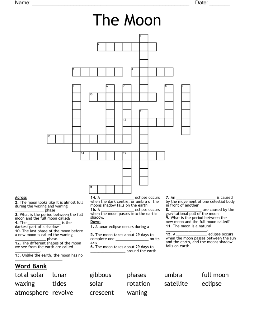 The Moon Crossword