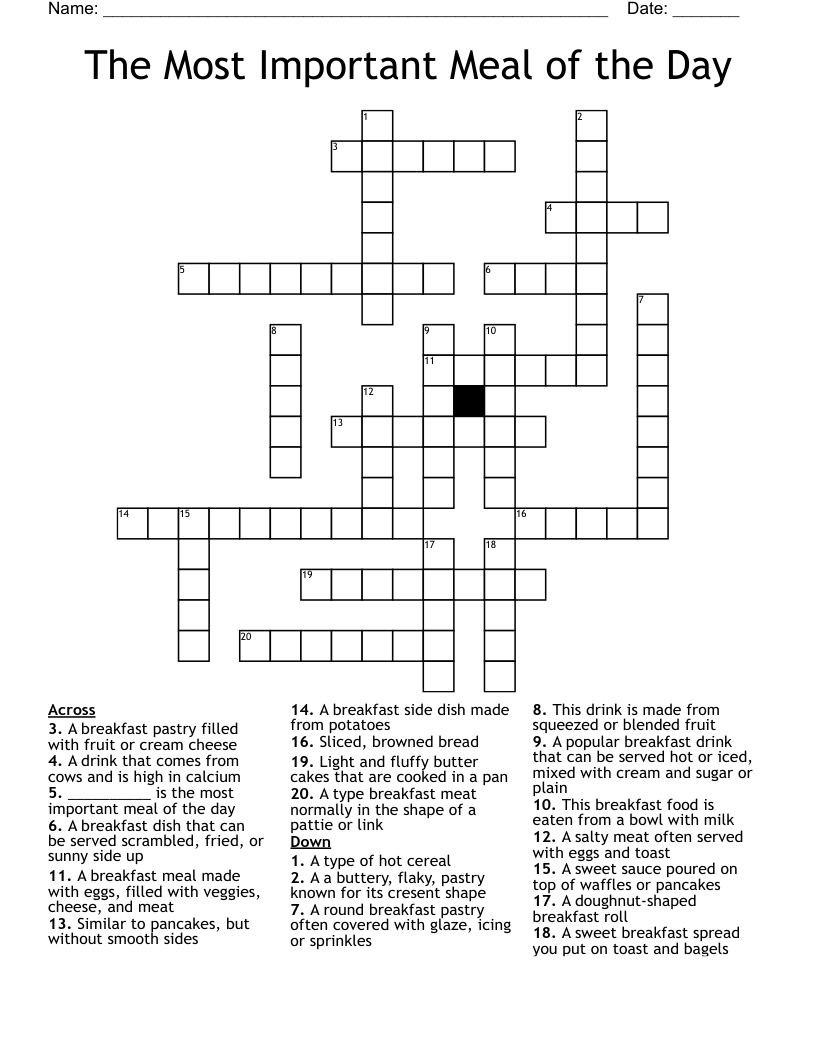 The Most Important Meal of the Day Crossword