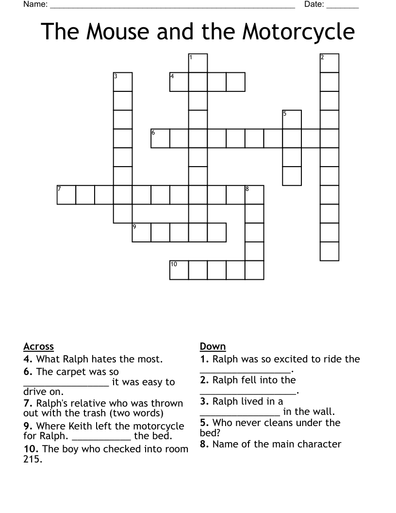 The Mouse and the Motorcycle Crossword