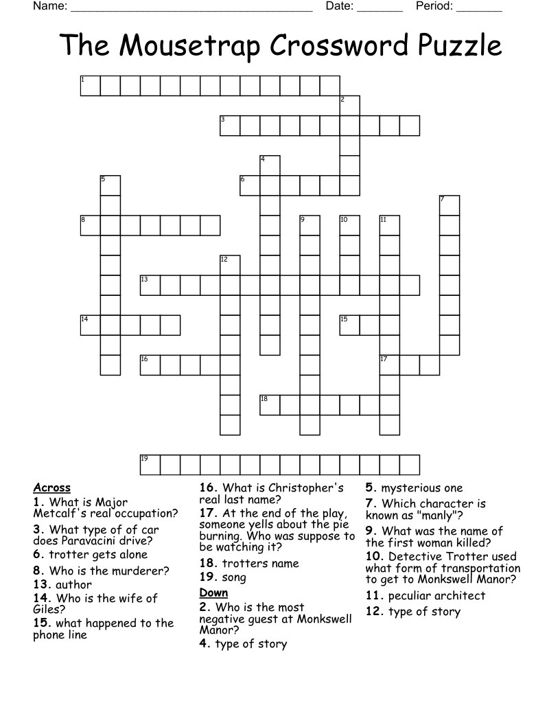 The Mousetrap Crossword Puzzle