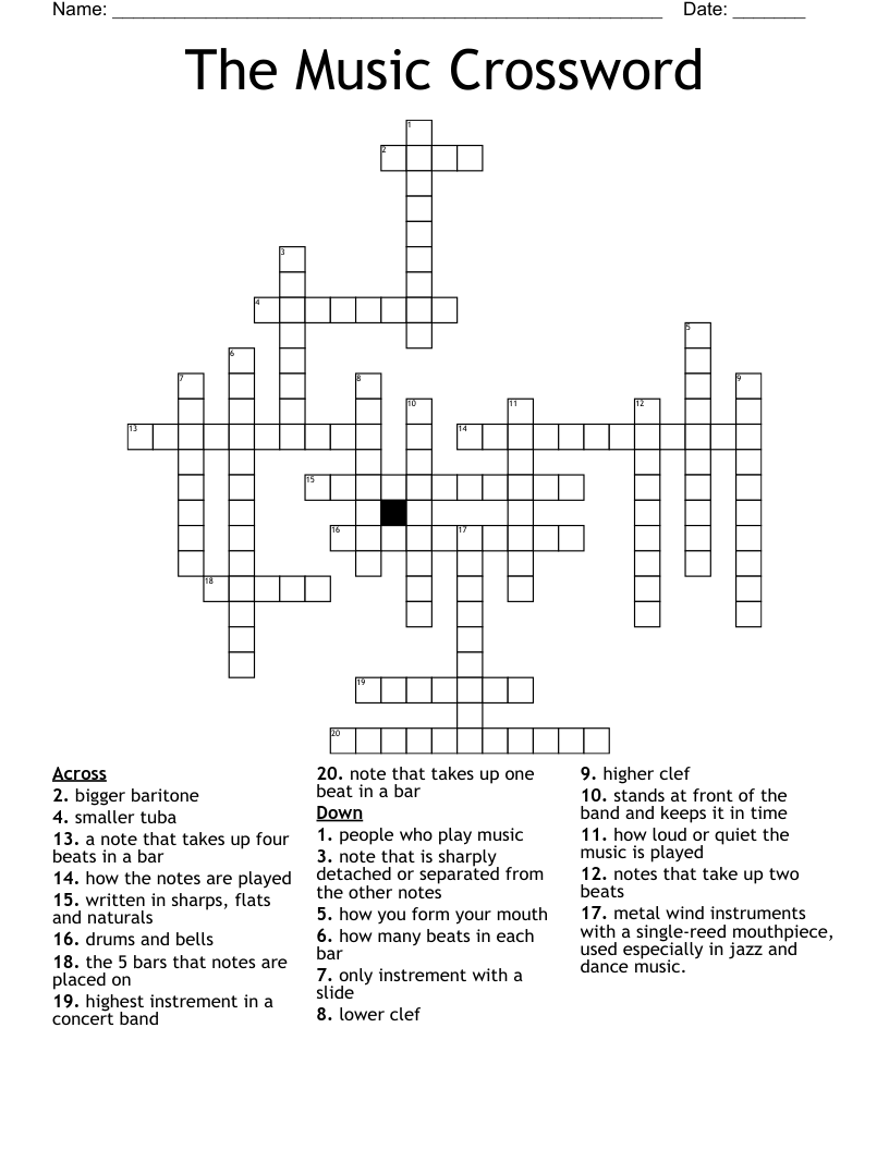 The Music Crossword