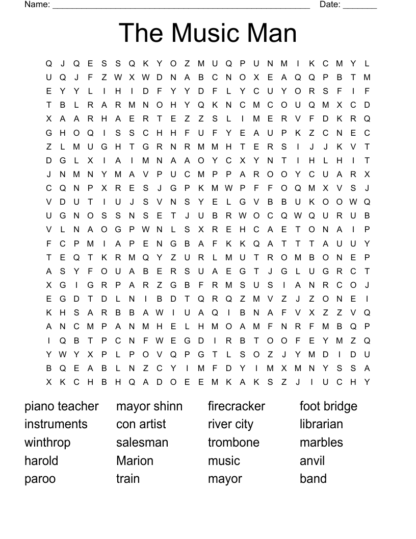 The Music Man Word Search
