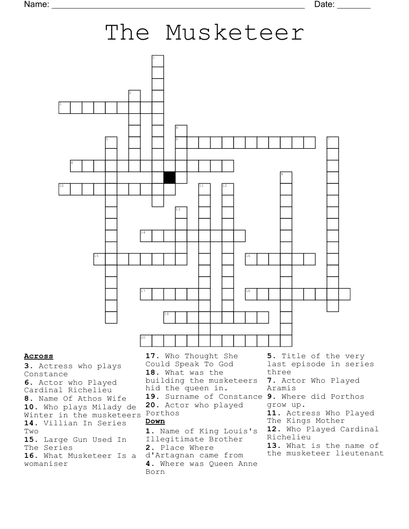 The Musketeer Crossword
