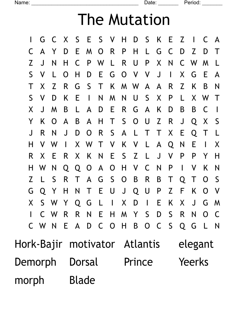 The Mutation Word Search