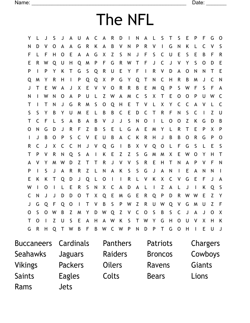 The NFL Word Search