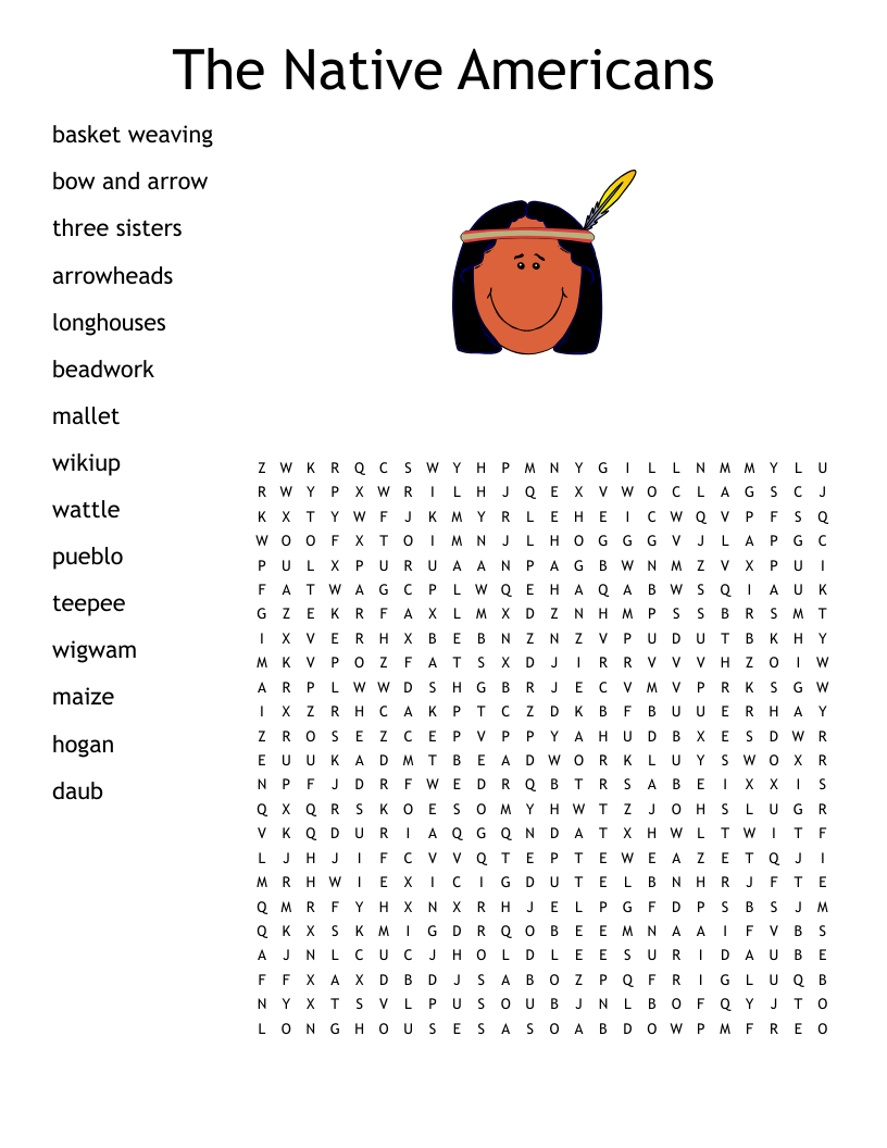 The Native Americans Word Search