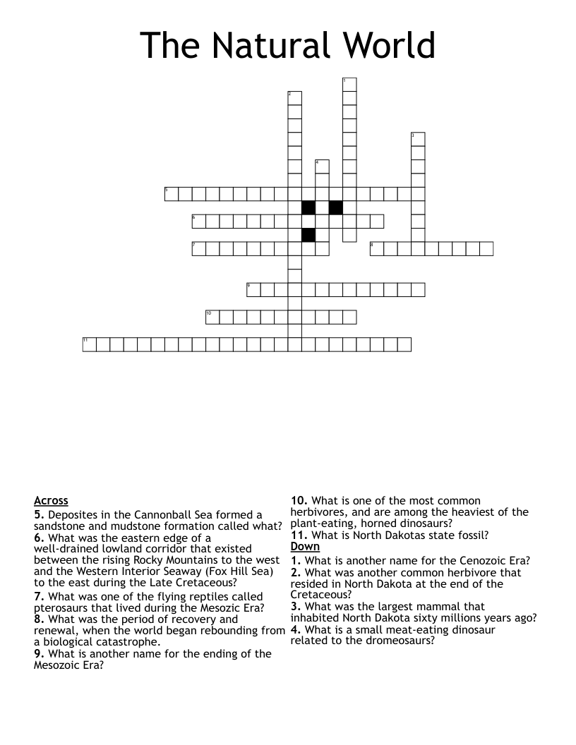 The Natural World  Crossword
