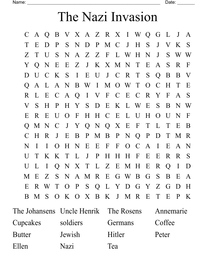 The Nazi Invasion  Word Search