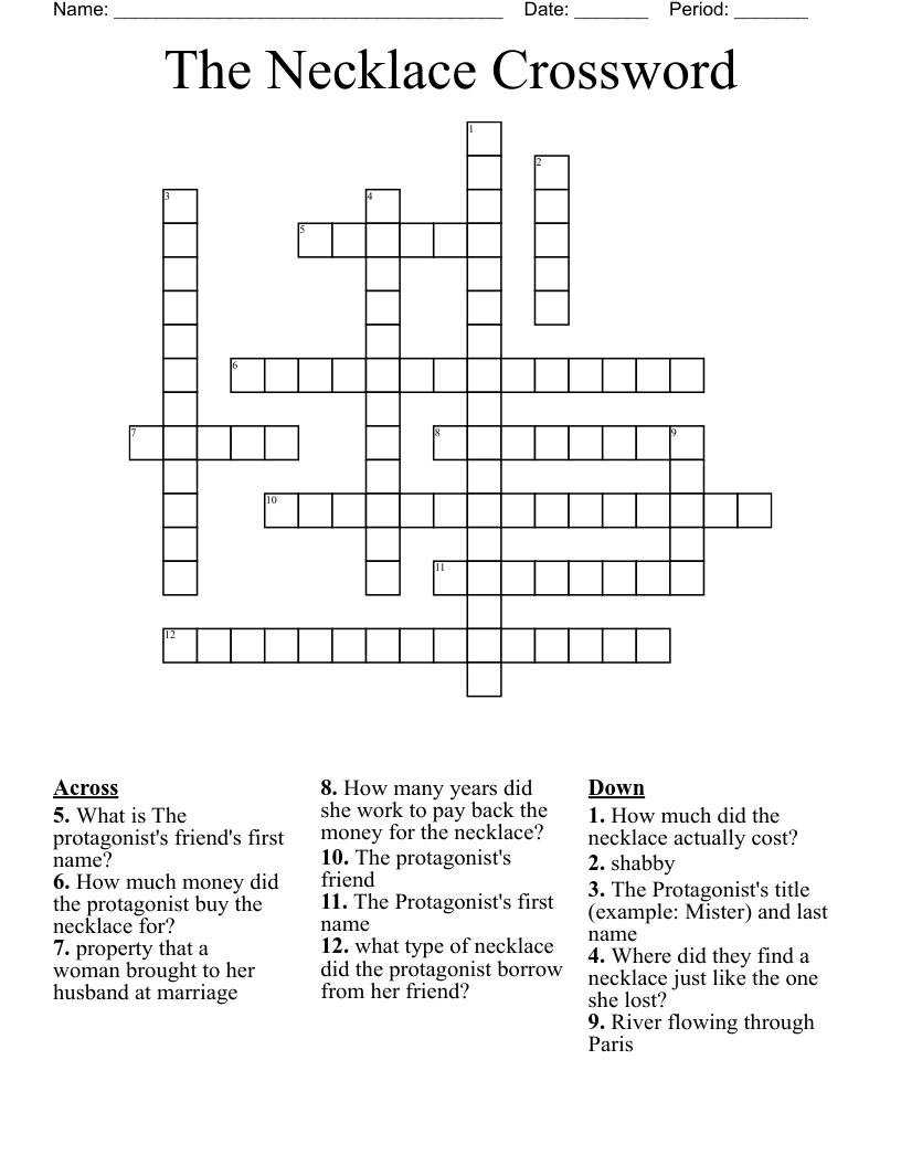 The Necklace Crossword