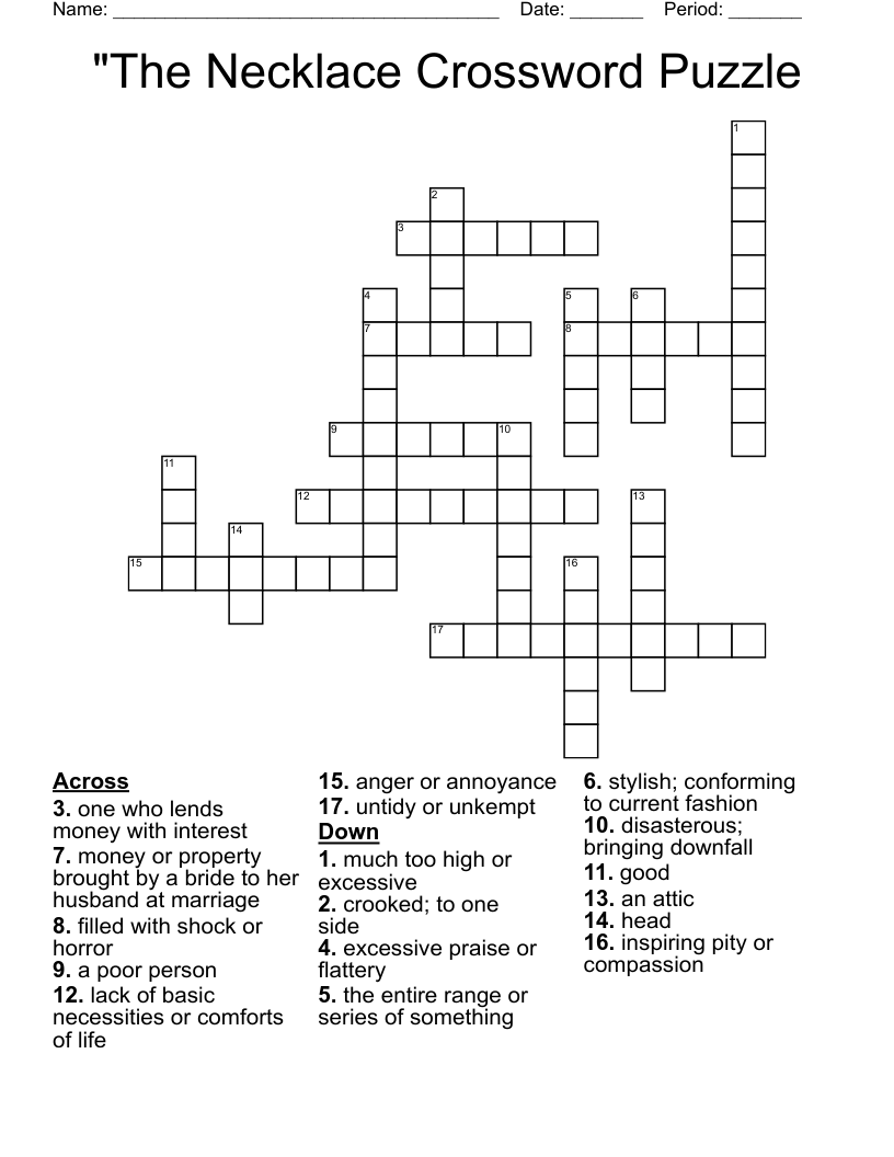 "The Necklace Crossword Puzzle