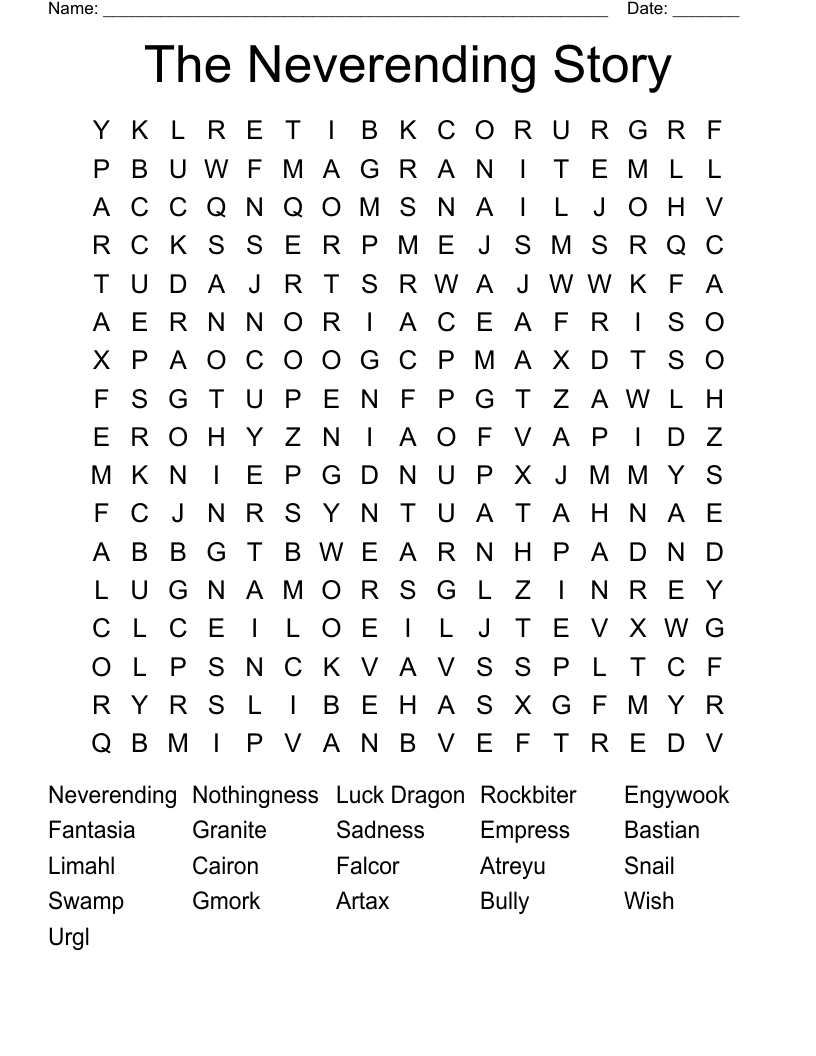 The Neverending Story Word Search