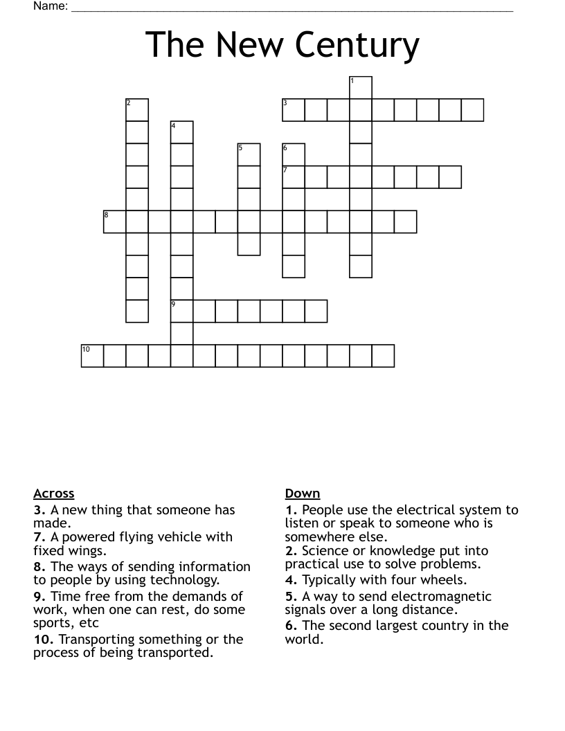 The New Century  Crossword