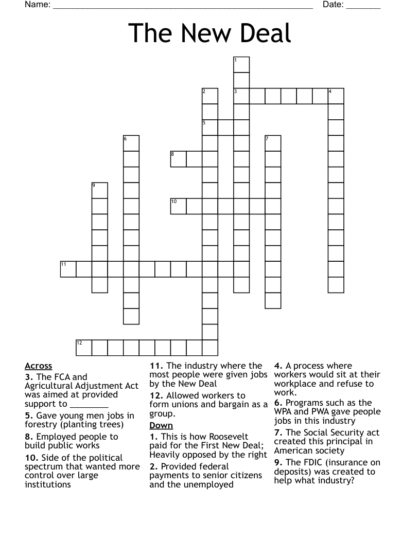 The New Deal Crossword