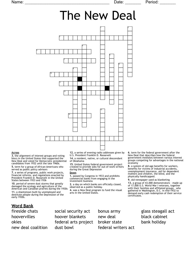 The New Deal Crossword