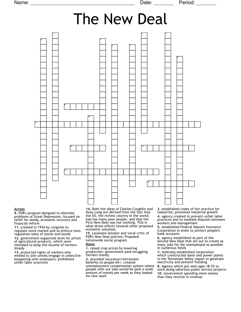 The New Deal Crossword