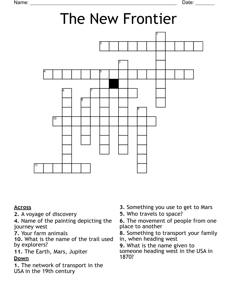 The New Frontier Crossword