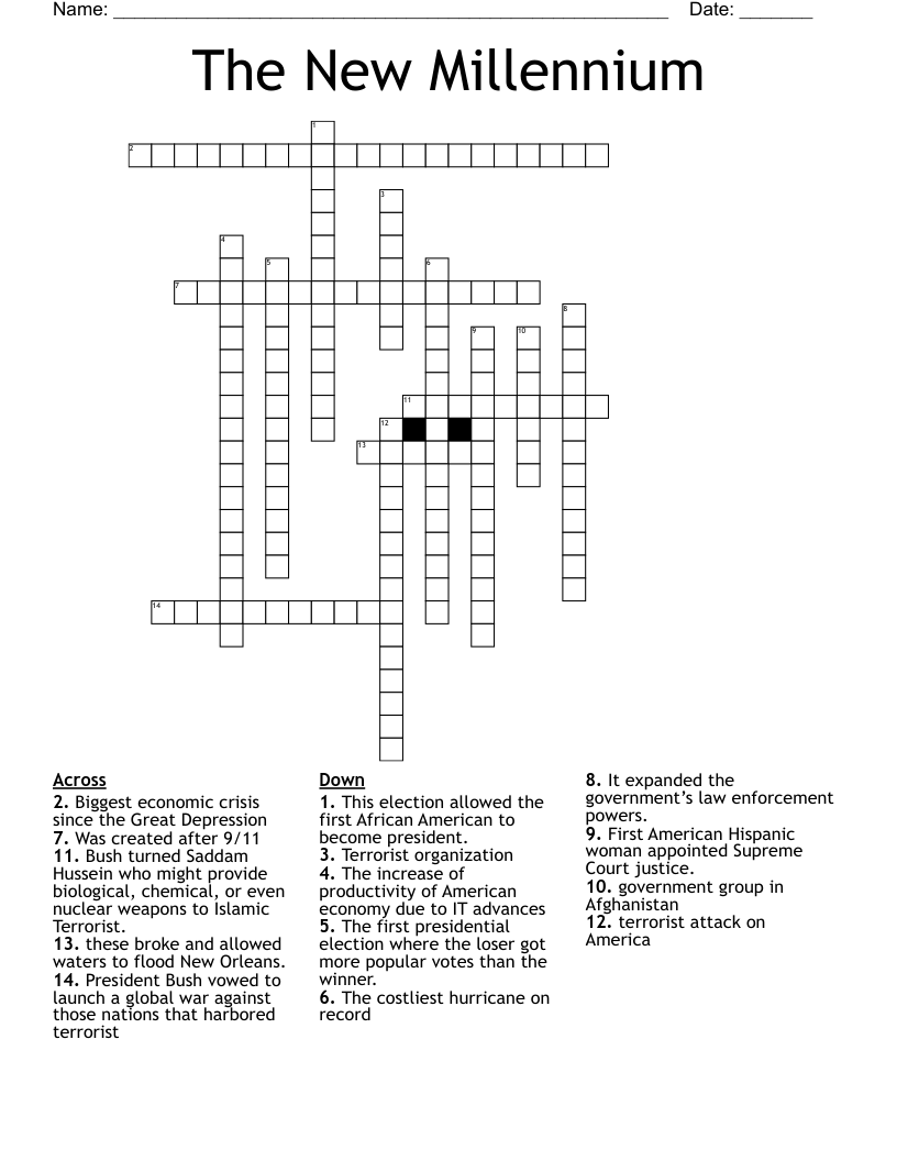 The New Millennium Crossword