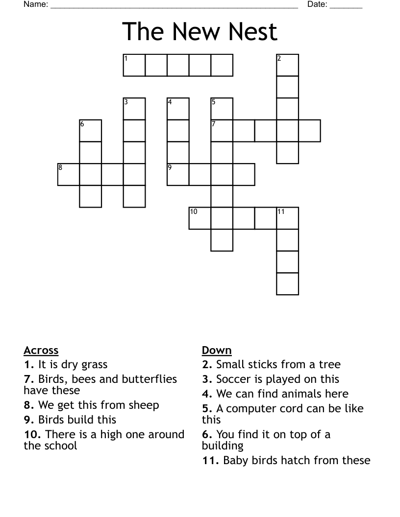 The New Nest Crossword