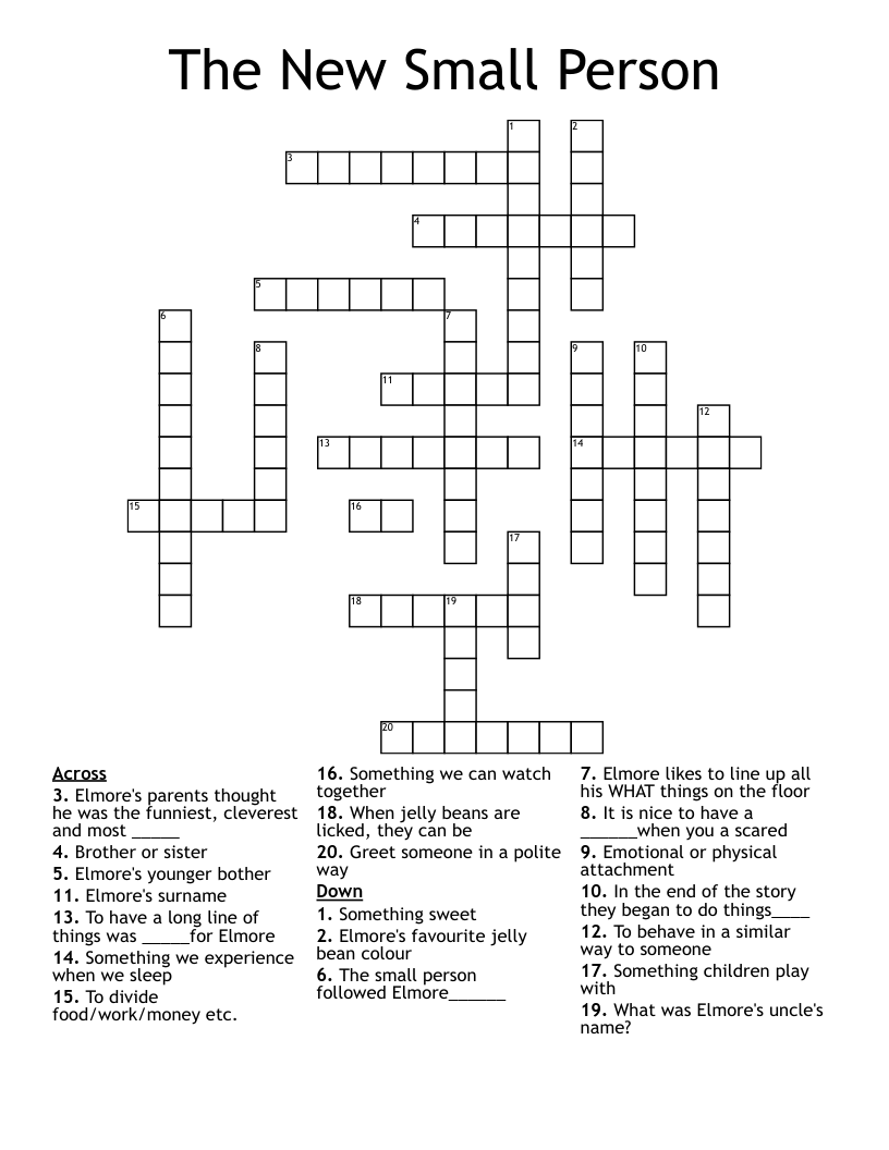 The New Small Person Crossword