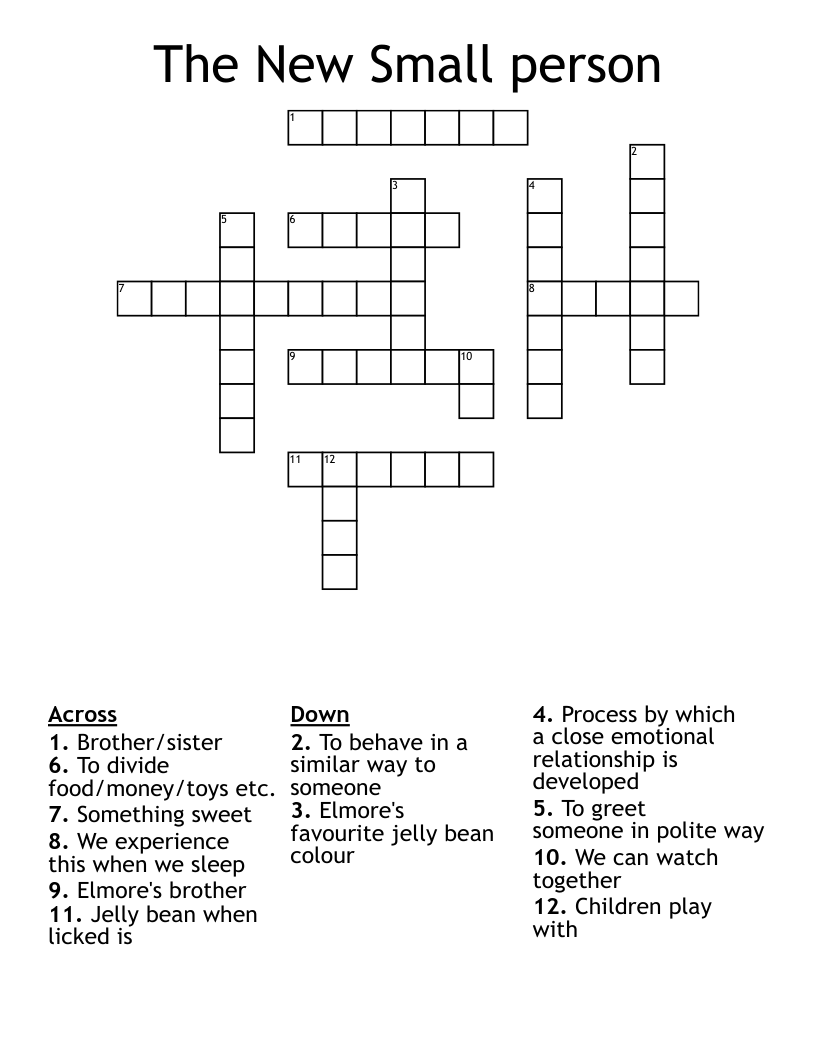 The New Small person Crossword
