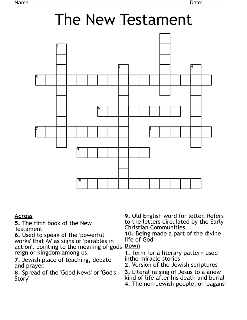 The New Testament Crossword