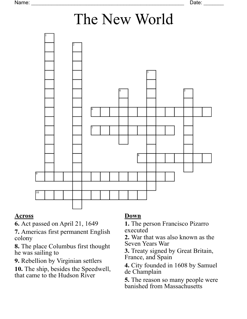 The New World Crossword