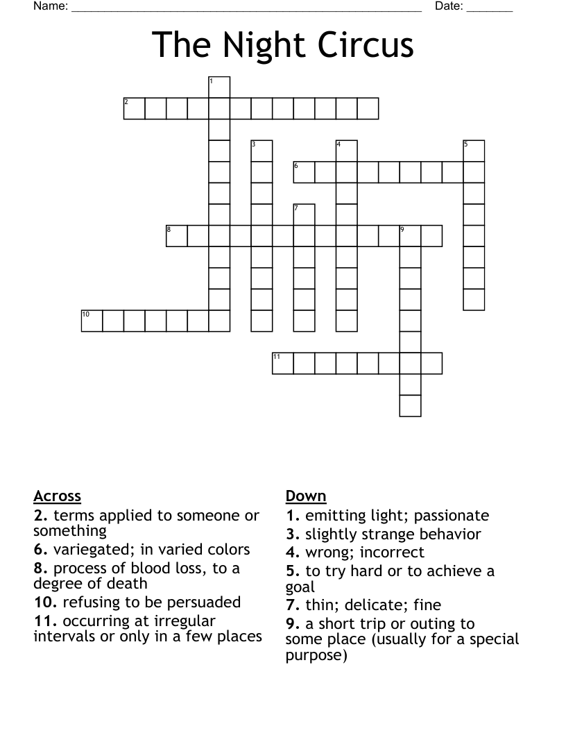 The Night Circus Crossword