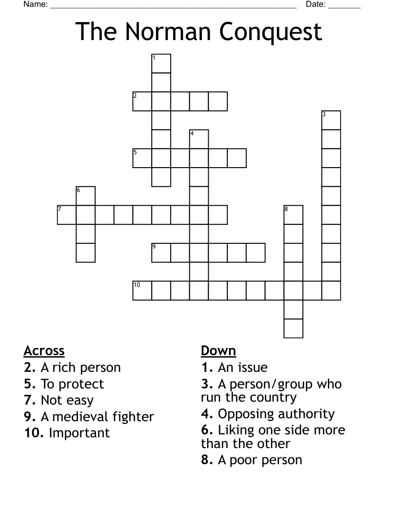 The Norman Conquest Crossword