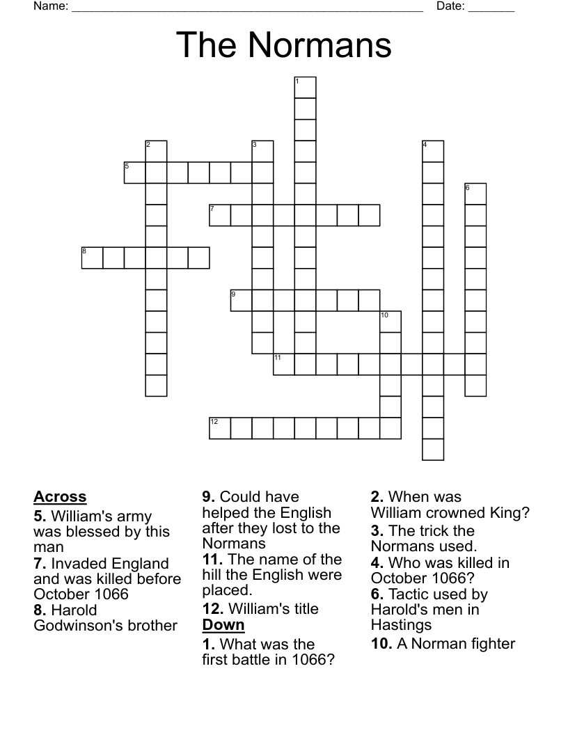 The Normans Crossword