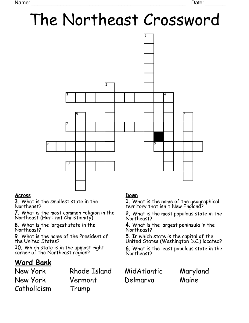 The Northeast Crossword