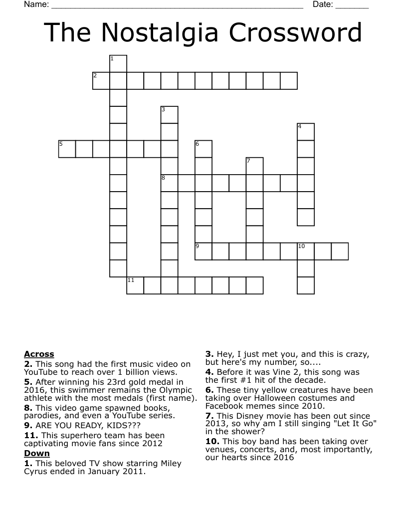 The Nostalgia Crossword